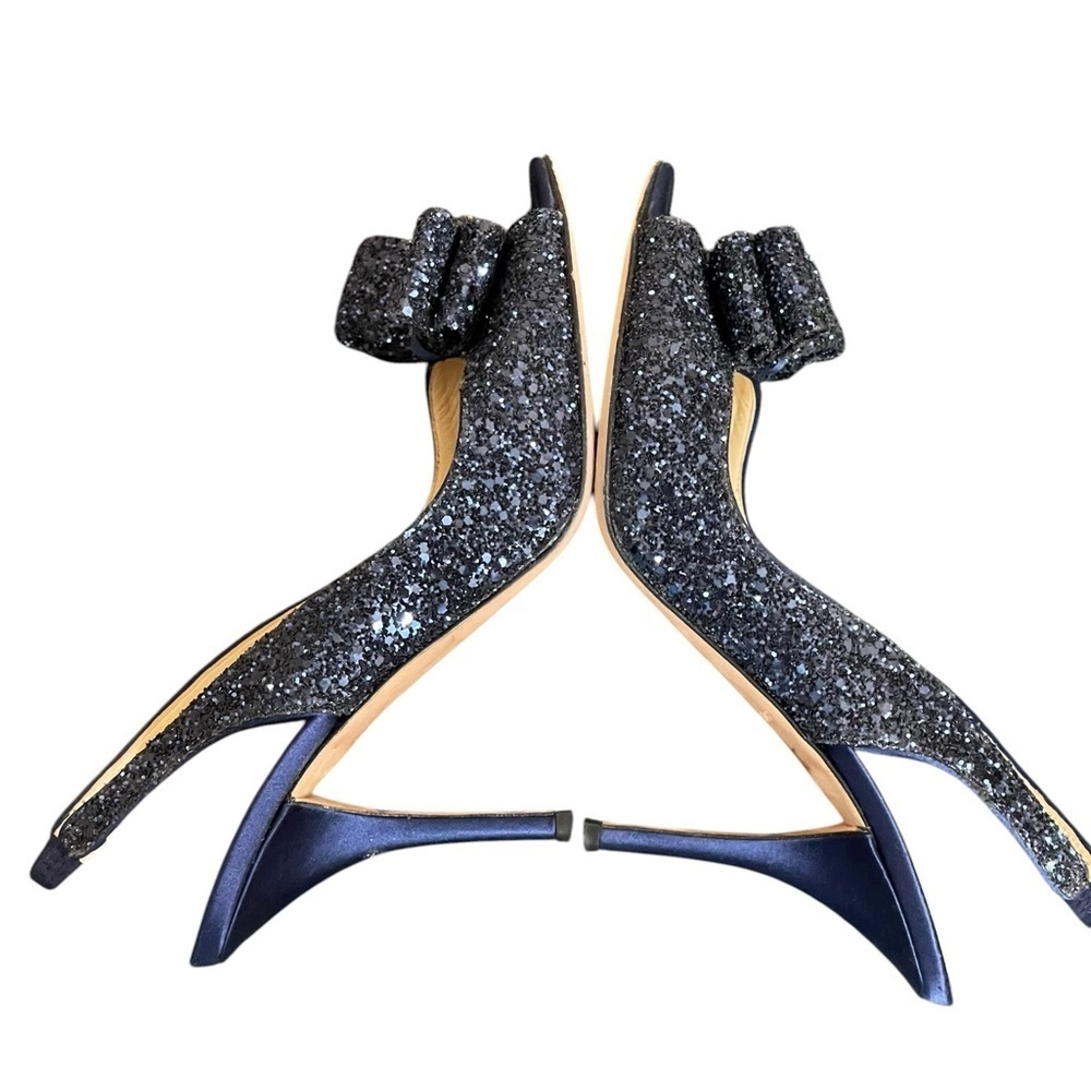Kate Spade"Charm" Blue Glitter Slingback Bow Peep Toe Pumps
Heels Size 8.5B - Picture 9 of 14